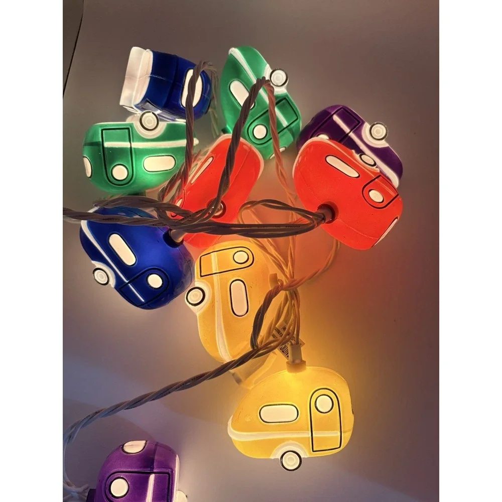 Vintage Rare RV Camper Christmas Tree String Lights 10 lights Holiday Work Great